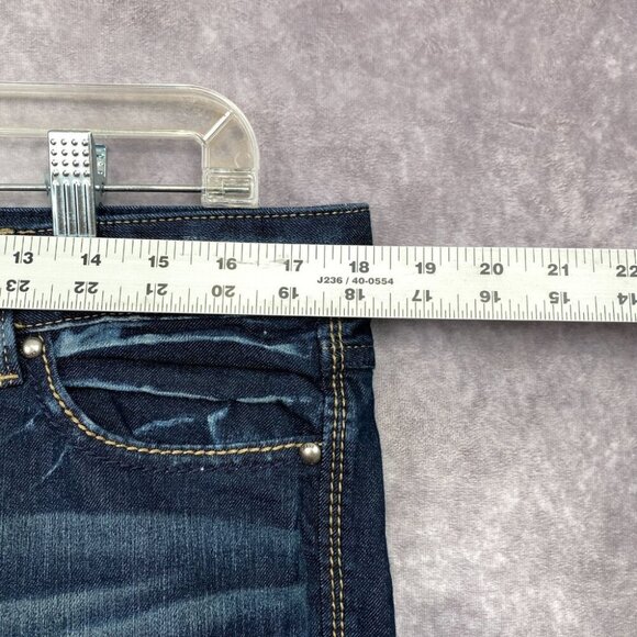 EXPRESS ZELDA Jean Legging Womens 12r Blue Whisker Slim Fit Ultra Low Rise - Picture 13 of 14